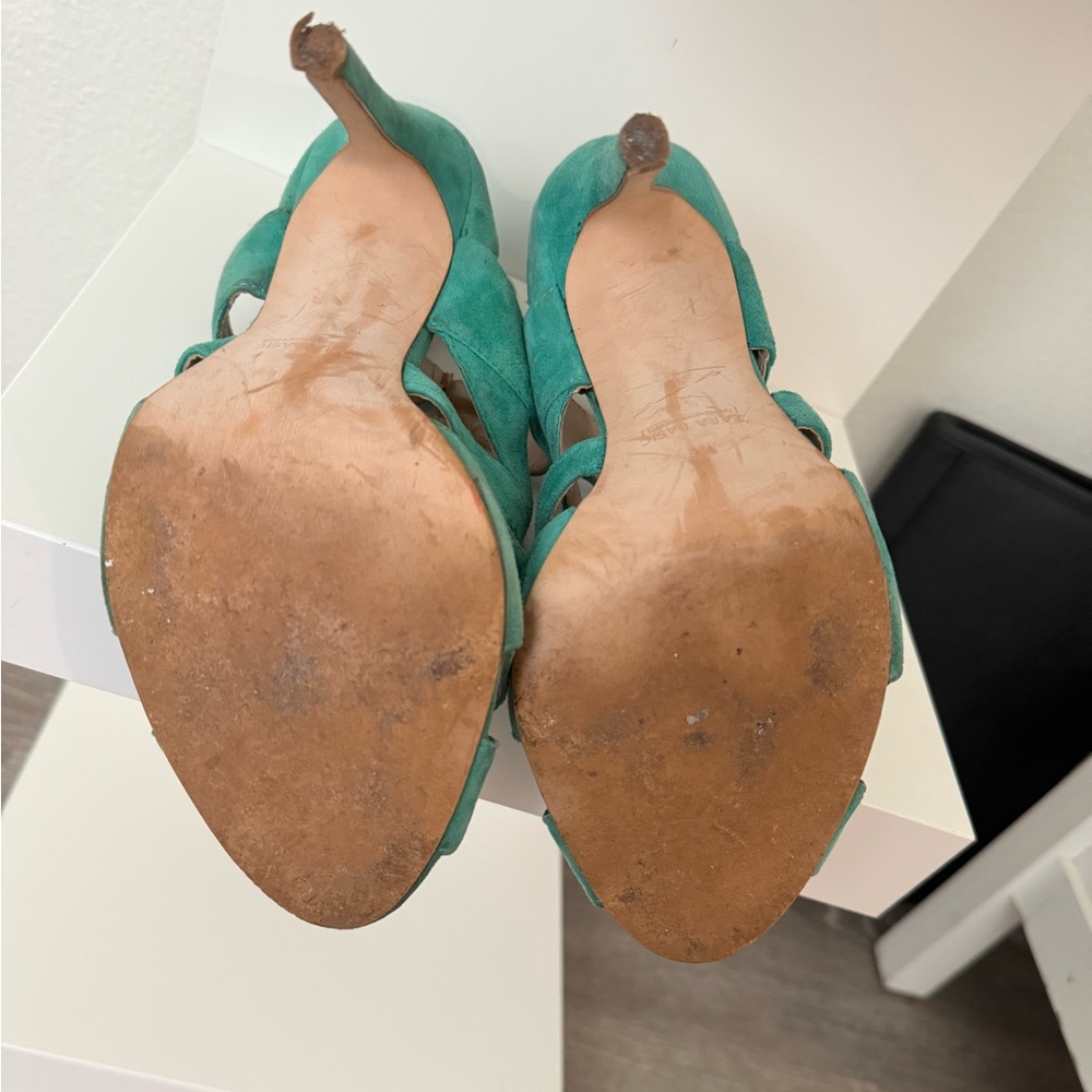 Zara Turquoise Cut out Heels - Picture 6 of 9